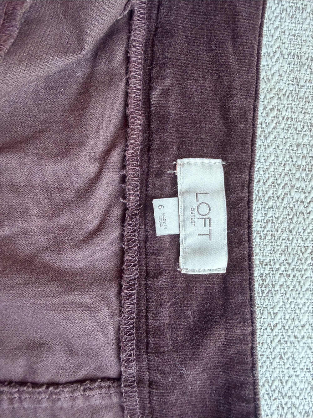 LOFT Dark Brown Button-Front Corduroy Mini Skirt - Picture 2 of 5